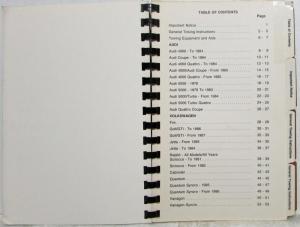 1975-1987 Volkswagen Audi Towing Instructions - VW Golf Scirocco Audi Coupe 4000