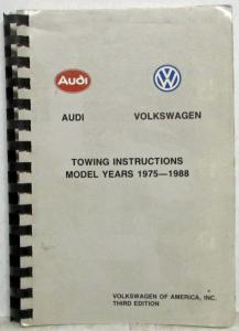 1975-1988 Volkswagen Audi Towing Instructions - VW GTI Scirocco Audi Coupe 5000