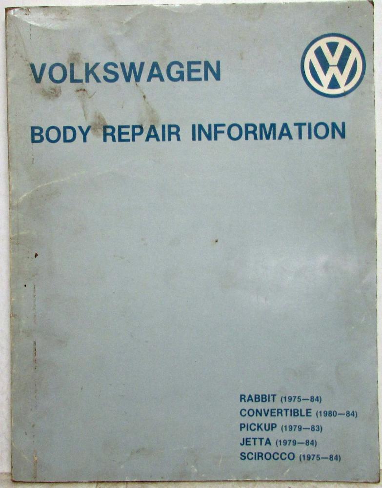 19751984 Volkswagen Body Repair Information Manual