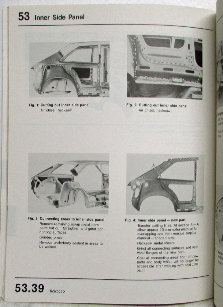 19751984 Volkswagen Body Repair Information Manual