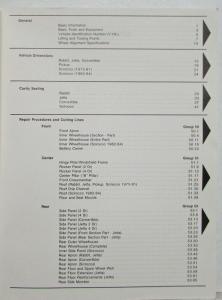 1975-1984 Volkswagen Body Repair Information Manual