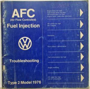 1976 Volkswagen VW Type 2 AFC Fuel Injection Troubleshooting Manual