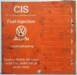 1977 VW Audi CIS Fuel Injection Troubleshooting Manual - Rabbit Scirocco 5000