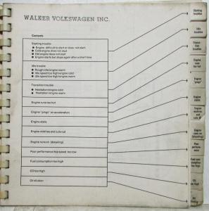 1974 Volkswagen Carbureted Engines Air/Water Cooled Troubleshooting Manual