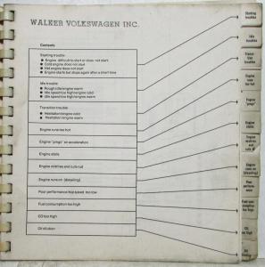 1974 Volkswagen Carbureted Engines Air/Water Cooled Troubleshooting Manual