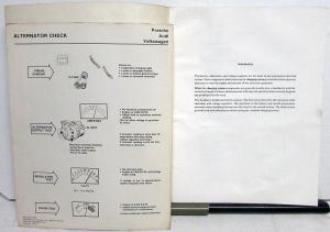 1979 VW Audi Charging Systems Course 705 Service Training Publication