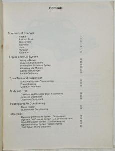 1982 Volkswagen VW Introductory Service Training Information Publication