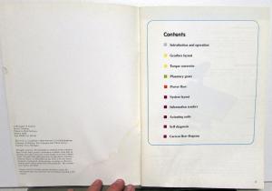 1990 VW 4-Speed Automatic Transmission Service Training Self Study Publication