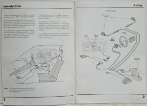 1990 Volkswagen VW Cabriolet Airbag Service Training Self Study Publication