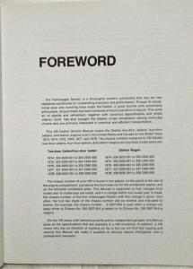 1974-1978 Volkswagen VW Dasher Service Shop Repair Manual