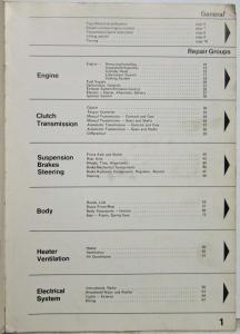 1974-1975 Volkswagen VW Dasher Type 32/33 Service Shop Repair Manual
