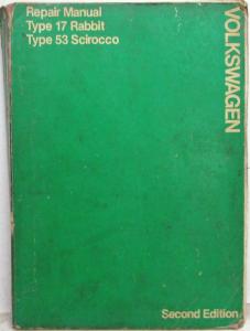 1975-1977 VW Rabbit Type 17 and Scirocco Type 53 Service Shop Repair Manual