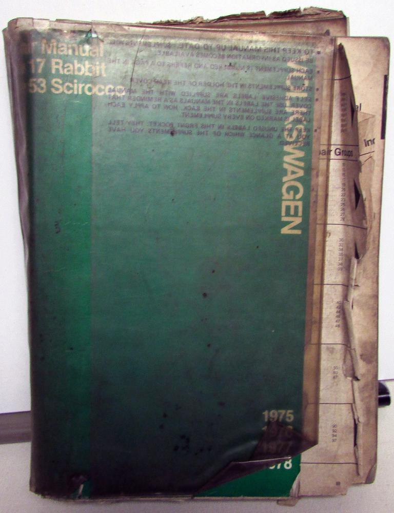 1975-1978 VW Rabbit Type 17 and Scirocco Type 53 Service Shop Repair Manual