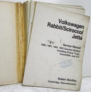 1980-1983 VW Rabbit Scirocco Jetta Incl Pickup Convertible & GTI Service Manual