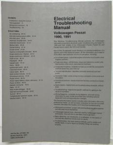 1991 Volkswagen VW Passat Electrical Troubleshooting Manual