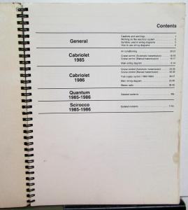 1985-1986 Volkswagen VW Electrical Wiring Diagrams - Cabriolet Quantum Scirocco