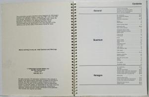 1987 Volkswagen VW Electrical Wiring Diagrams - Quantum Vanagon
