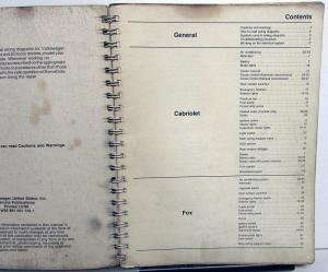 1988 VW Electrical Wiring Diagrams - Cabriolet Fox Golf GTI 16V Jetta Scirocco