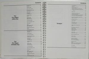 1990 Volkswagen VW Electrical Wiring Diagrams - Cabriolet Fox Vanagon