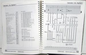 1991 Volkswagen VW Electrical Wiring Diagrams - Cabriolet Corrado Fox Vanagon