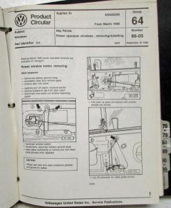 1986-1987 Volkswagen VW Collection of Product Circular/Technical Information