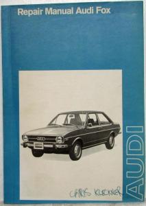 1973 Audi Fox Service Shop Repair Manual