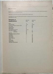 1975 Audi 100 LS - Audi Fox Model Changes Service Info Brochure with Extra Pages