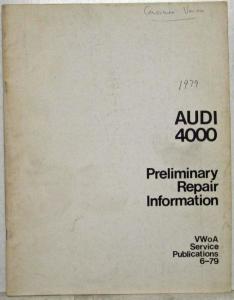 1980 Audi 4000 Preliminary Repair Information