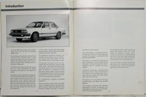 1980 Audi 5000 Turbo Introductory Service Information