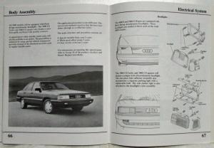 1986 Audi Model Change Information Service Training Information