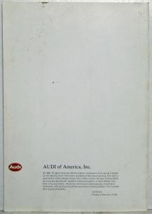 1989 Audi Automatic Shift Lock ASL Executive Summary Brochure
