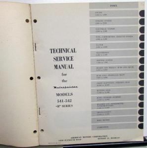 1955 American Motors Metropolitan Dealer Technical Service Manual Shop Repair