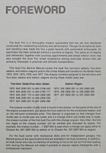 1973-1977 Audi Fox Service Shop Repair Manual