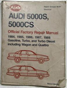 1984-1988 Audi 5000S 5000CS Quattro Repair Manual - Gas - Turbo - Turbo Diesel