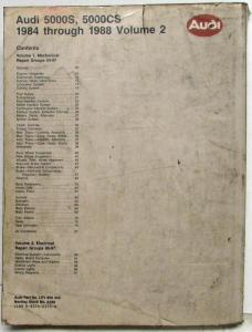 1984-1988 Audi 5000S 5000CS Quattro Repair Manual - Gas - Turbo - Turbo Diesel