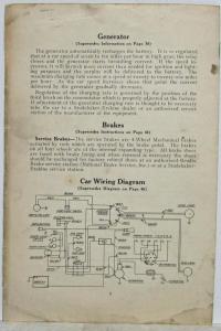 1929 Erskine Six Owners Manual Supplement