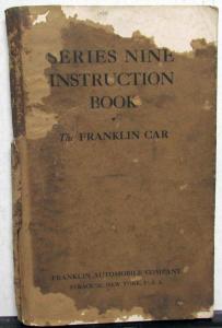 1917-1919 Franklin Series Nine Instruction Book Owners Manual