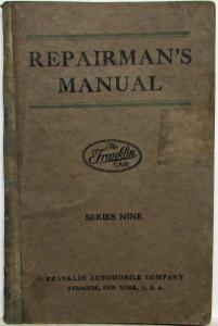 1922 Franklin Series Nine Repairmans Manual