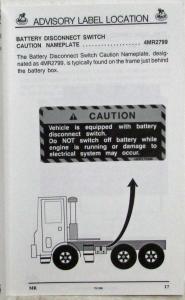 1995 Mack MR Series Trucks Operators Handbook Owners Manual