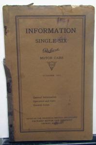 1922 Packard Single-Six Owners Information Manual