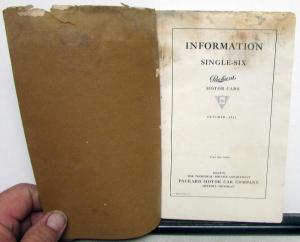 1922 Packard Single-Six Owners Information Manual