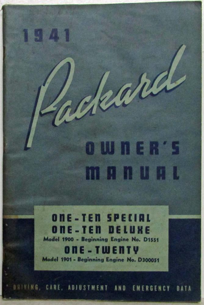 1941 Packard and Owners Manual