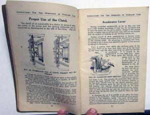 1915 Overland Automobiles Operation Care and Adjustment Owners Manual