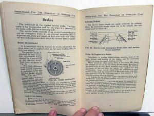 1915 Overland Automobiles Operation Care and Adjustment Owners Manual