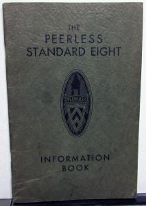 1930 Peerless Standard Eight Information Book Owners Manual