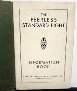 1930 Peerless Standard Eight Information Book Owners Manual