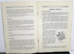 1930 Peerless Standard Eight Information Book Owners Manual