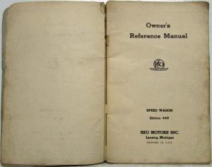 1945 REO Speed Wagon Edition 445 Reference Owners Manual