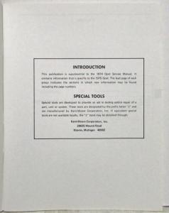 1975 Opel Manta 1900 Service Shop Repair Manual Supplement