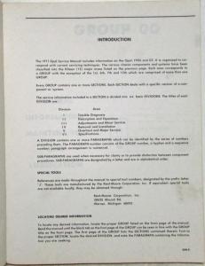 1971 Opel 1900 and GT Service Shop Repair Manual